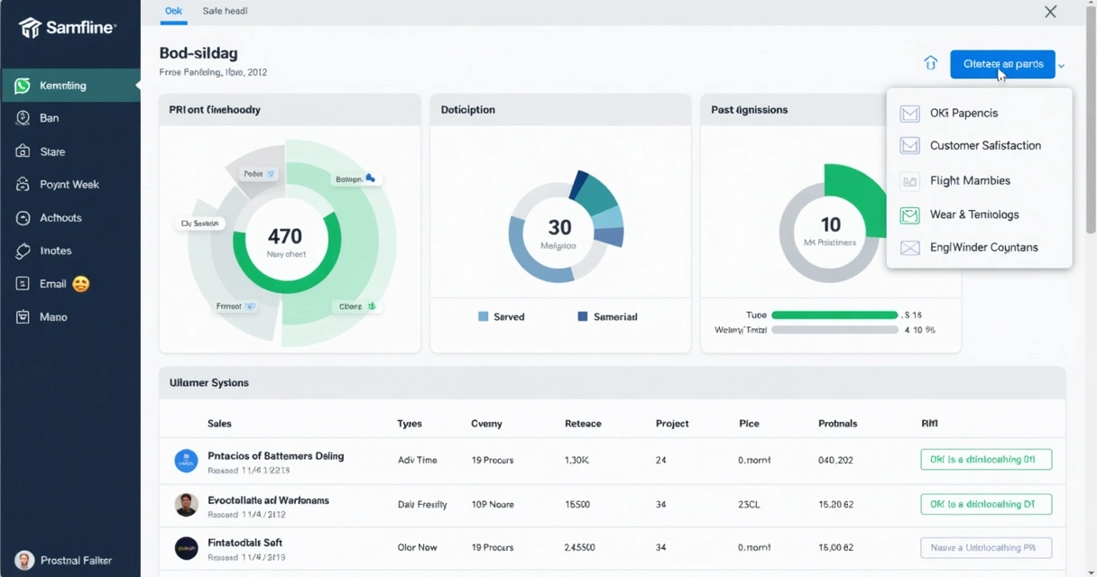 Dashboard de OKRs e metas em software para pequenas empresas