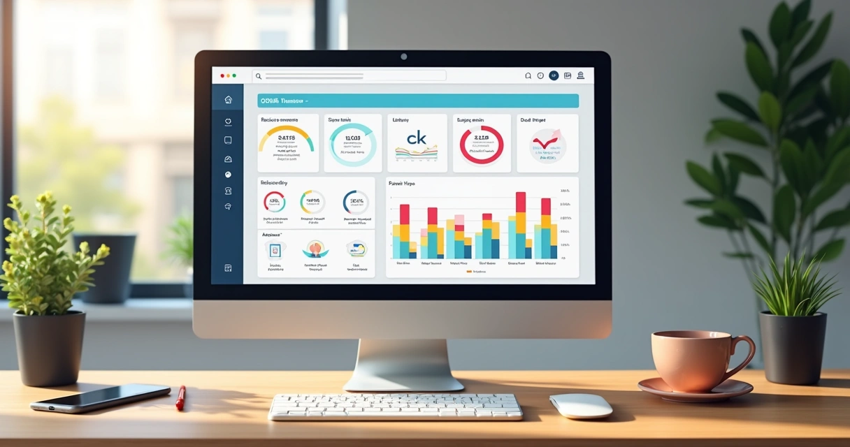 Painel de metas e progresso em plataforma SaaS para serviços profissionais